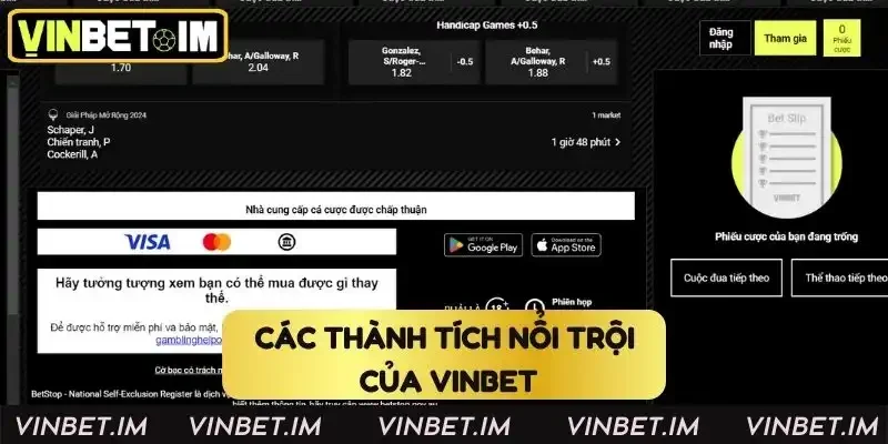 Các thành tích nổi trội của Vinbet Các thành tích nổi trội của Vinbet